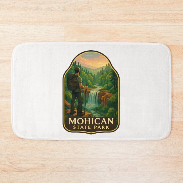 Item preview, Mohican State Park Hiker Overlooking Lyons Falls designed and sold by Places On Earth.