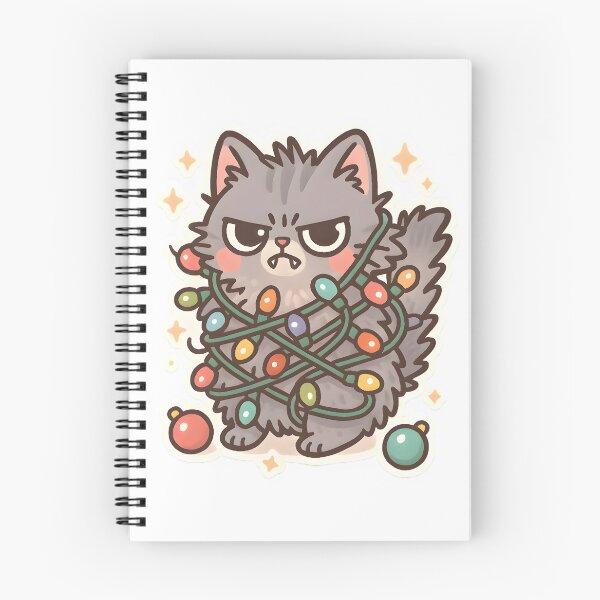 Item preview, Grumpy Christmas Vet Cat – Tangled Lights Trouble designed and sold by Bettybee00.