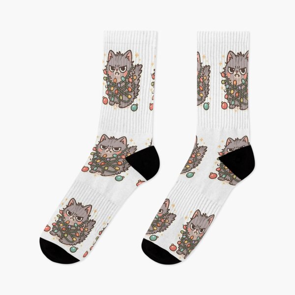 Item preview, Grumpy Christmas Vet Cat – Tangled Lights Trouble designed and sold by Bettybee00.