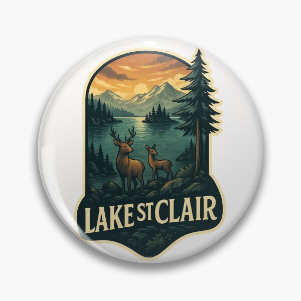 Item preview,  Lake St Clair Sunset with Deer and Mountains designed and sold by Places On Earth.
