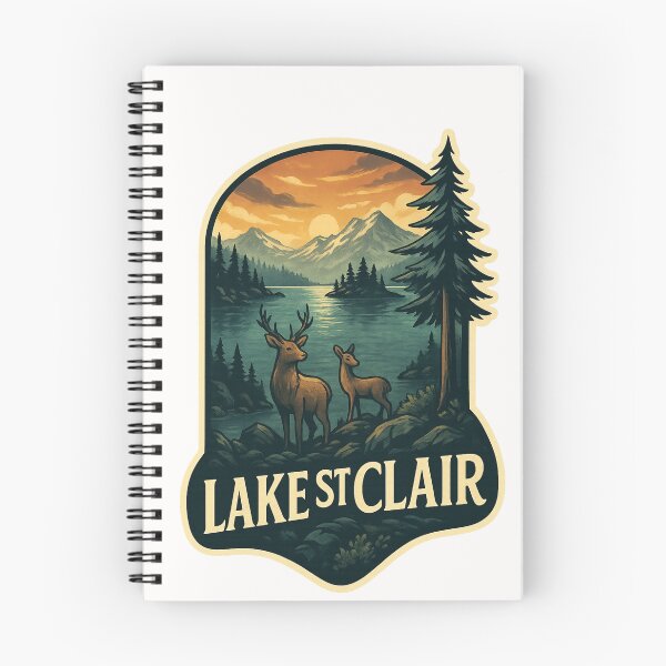 Item preview,  Lake St Clair Sunset with Deer and Mountains designed and sold by Places On Earth.