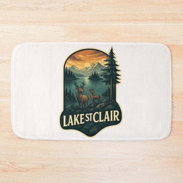 Item preview,  Lake St Clair Sunset with Deer and Mountains designed and sold by Places On Earth.