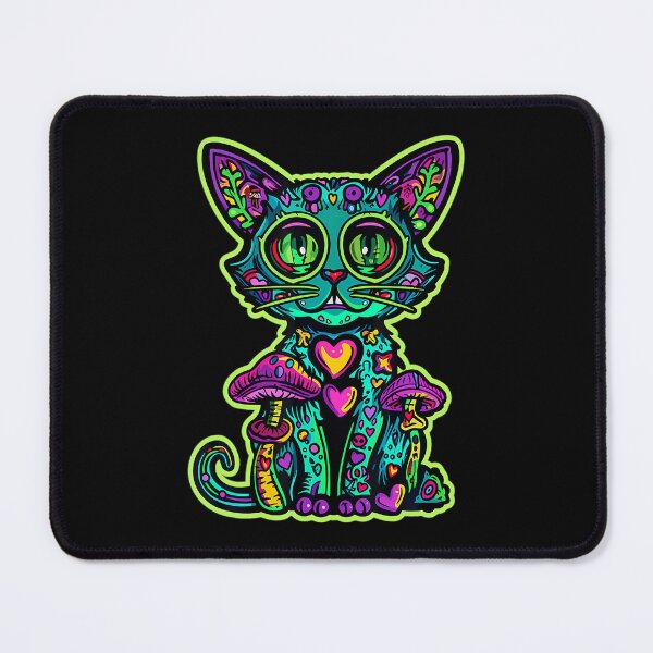 Item preview, Psychedelic Cat Mushroom Art Edm Rave designed and sold by MelanieMiram1.