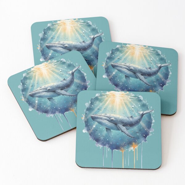 Item preview, Ocean Majesty - Blue Whale in Sunlit Depths Watercolor designed and sold by JoMoPrints.