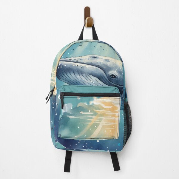 Item preview, Ocean Majesty - Blue Whale in Sunlit Depths Watercolor designed and sold by JoMoPrints.