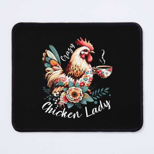 Item preview, Chicken Lady Cottagecore Boho Floral Chicken Drinking Tea designed and sold by GeorgeneCharlo.