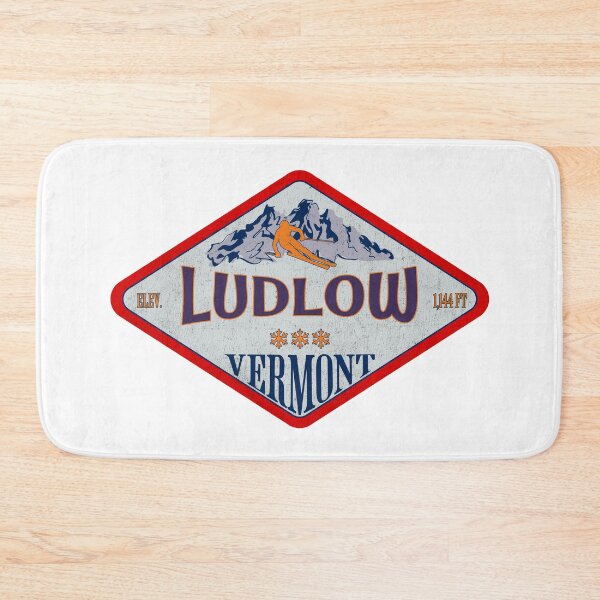 Item preview, Ludlow Ski Resort, Vermont, Vintage skiing badge design designed and sold by Wanderful-roads.