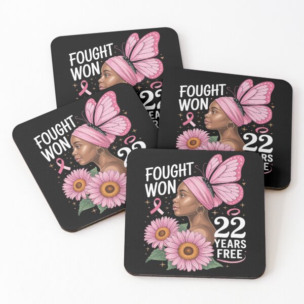 Item preview, I Fought I Won 22 Year Free Breast Cancer Black designed and sold by DetroitMug.