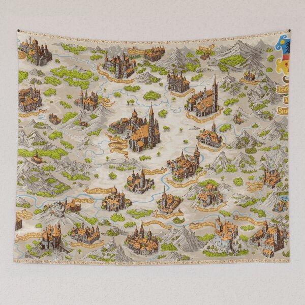 Item preview, Transylvania colorfule fantasy map designed and sold by QatlasMap Shop.