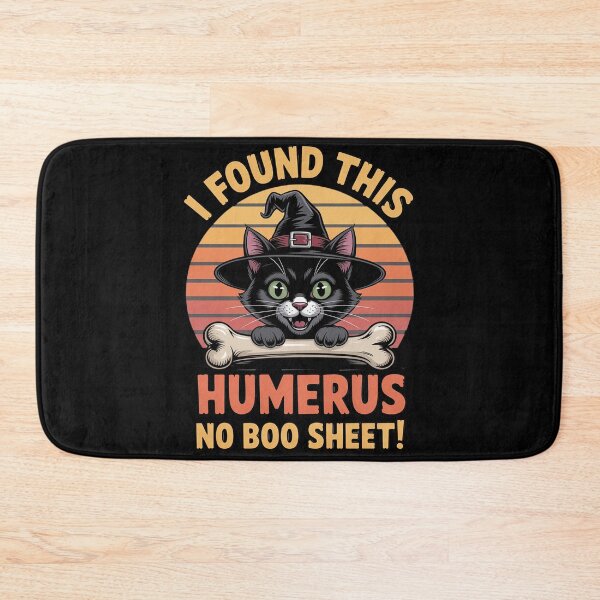 Item preview, I Found This Humerus No Boo Sheet - Cat Halloween designed and sold by DetroitMug.