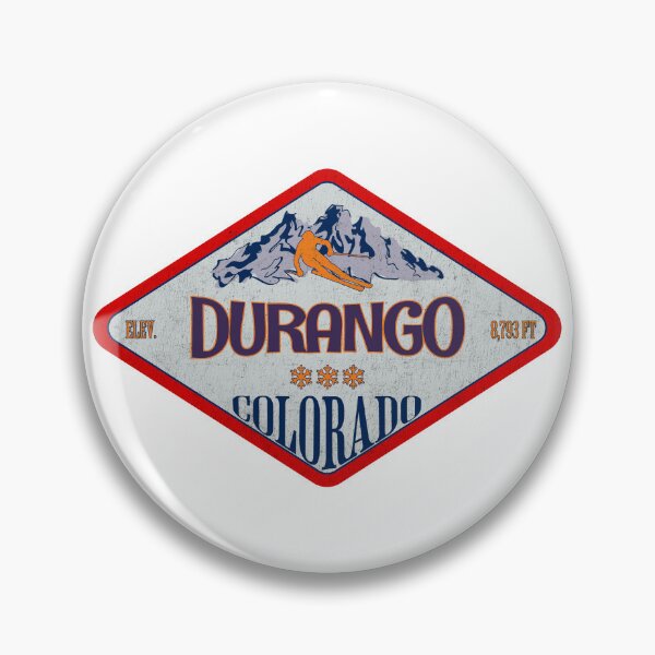 Item preview, Durango Ski Resort, Colorado, Vintage skiing badge design designed and sold by Wanderful-roads.