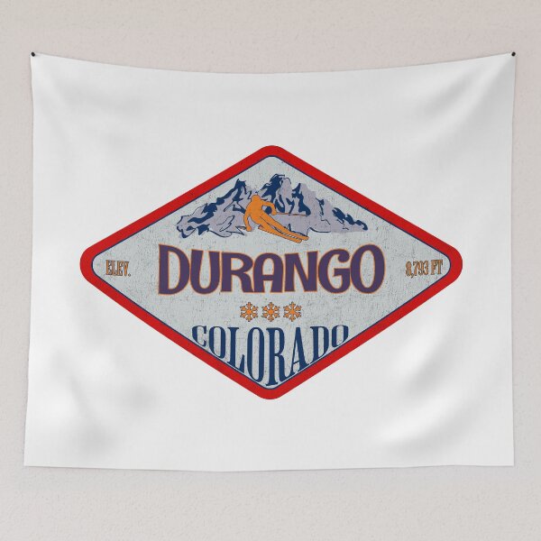 Item preview, Durango Ski Resort, Colorado, Vintage skiing badge design designed and sold by Wanderful-roads.