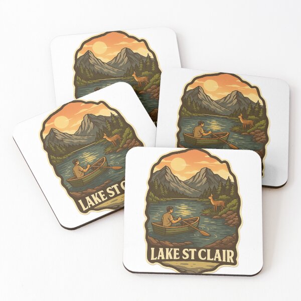 Item preview,  Canoeing at Lake St Clair with Mountain Backdrop designed and sold by Aryabek.