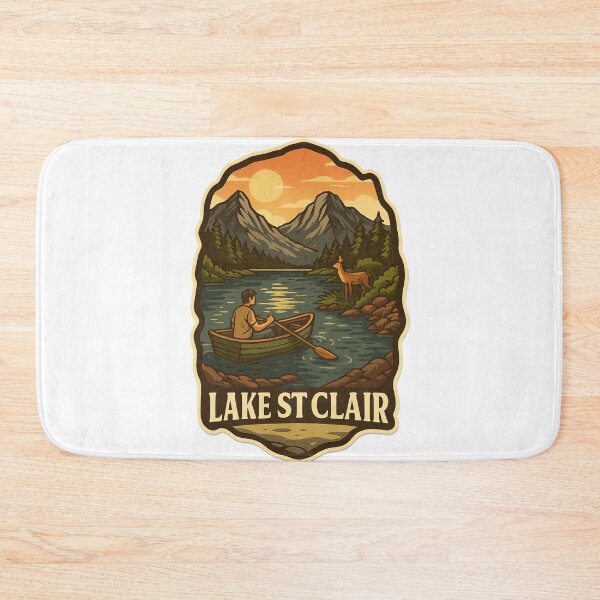 Item preview,  Canoeing at Lake St Clair with Mountain Backdrop designed and sold by Aryabek.