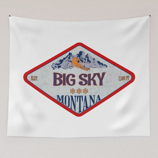 Item preview, Big Sky Ski Resort, Montana, Vintage skiing badge design designed and sold by Wanderful-roads.