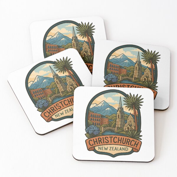 Item preview,  Christchurch New Zealand with Cathedral and Mountains designed and sold by Aryabek.