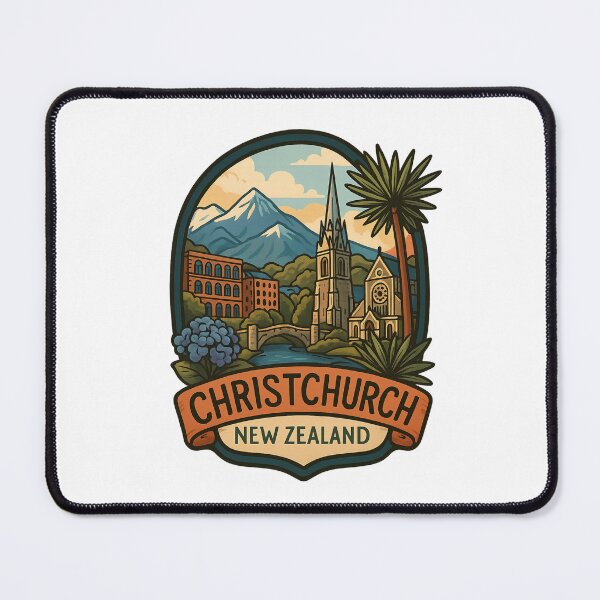 Item preview, Christchurch New Zealand with Cathedral and Mountains designed and sold by Aryabek.