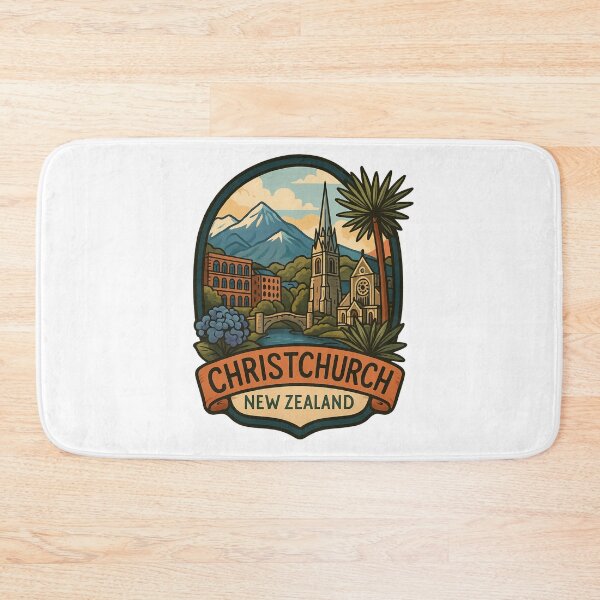 Item preview,  Christchurch New Zealand with Cathedral and Mountains designed and sold by Aryabek.