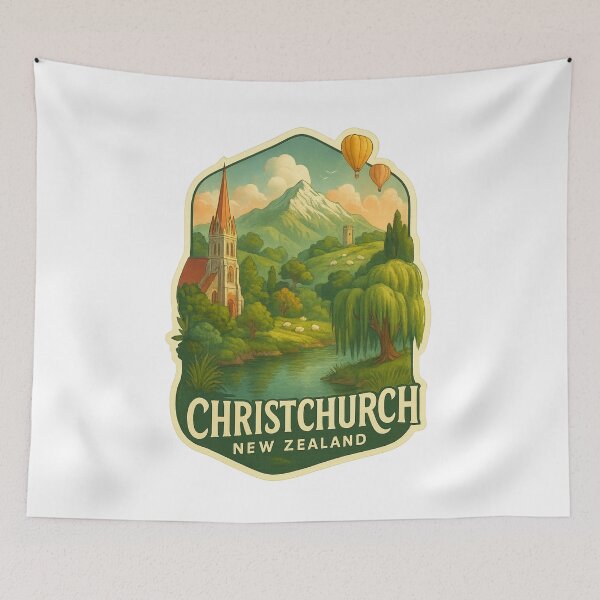 Item preview,  Rolling Hills and Hot Air Balloons over Christchurch designed and sold by Aryabek.
