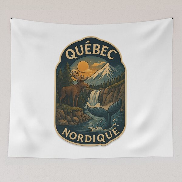 Item preview,  Québec Nordique Wilderness with Moose and Whale designed and sold by Aryabek.