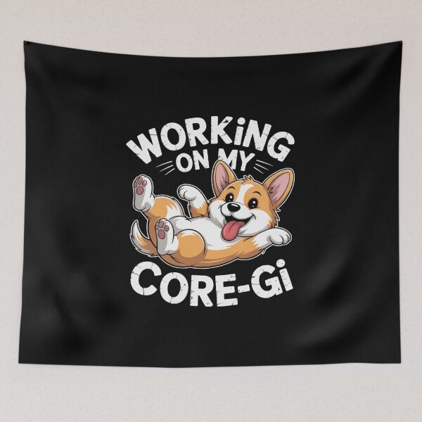 Item preview, Womens Working Core-Gi Workout Cute Black Corgi Dog Fitness designed and sold by VasilisLamArt.