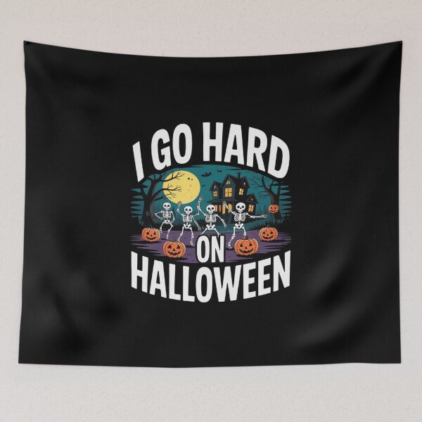 Item preview, I Go Hard on Halloween Skeleton Dance designed and sold by DetroitMug.