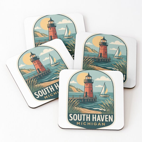 Item preview,  South Haven Michigan Lighthouse and Sailboat designed and sold by Aryabek.