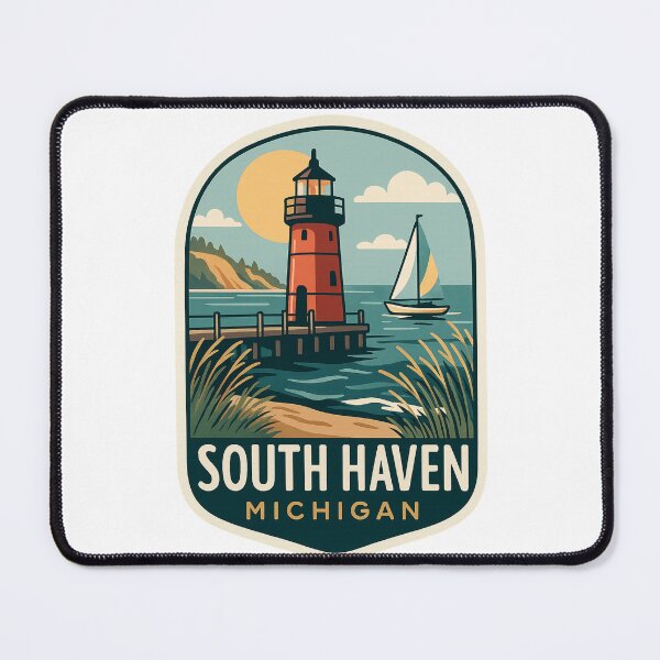 Item preview, South Haven Michigan Lighthouse and Sailboat designed and sold by Aryabek.