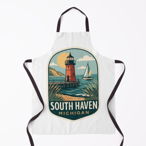 Item preview,  South Haven Michigan Lighthouse and Sailboat designed and sold by Aryabek.