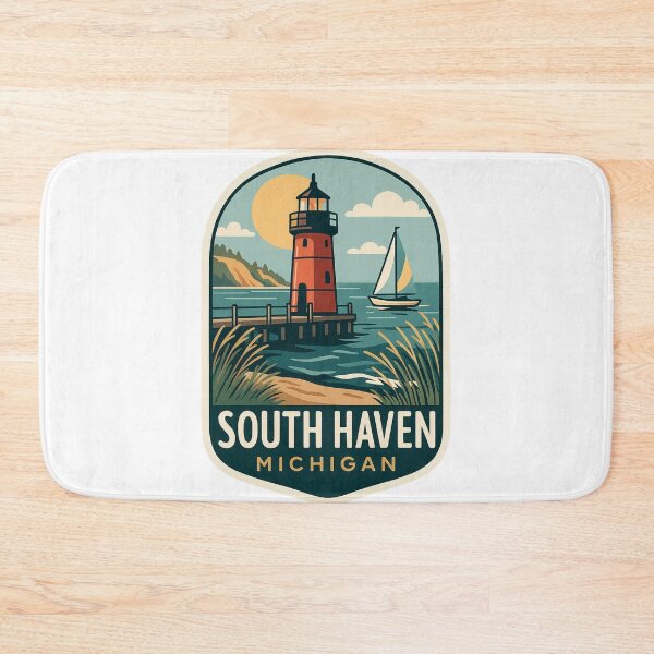 Item preview, South Haven Michigan Lighthouse and Sailboat designed and sold by Aryabek.