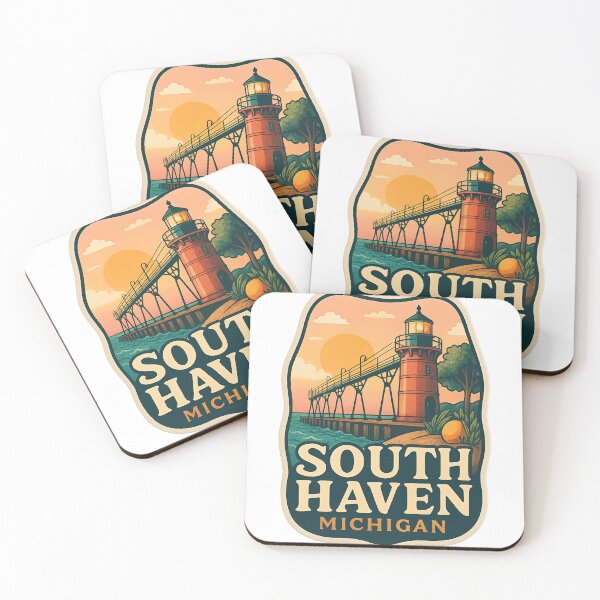 Item preview,  Sunset at South Haven Michigan Pier and Lighthouse designed and sold by Aryabek.