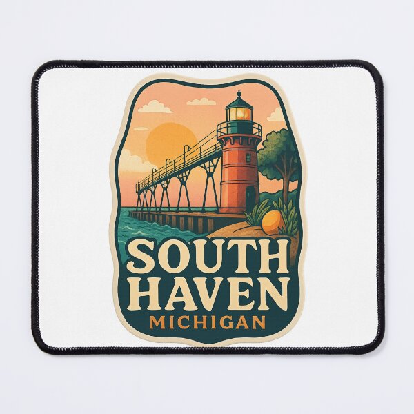 Item preview, Sunset at South Haven Michigan Pier and Lighthouse designed and sold by Aryabek.