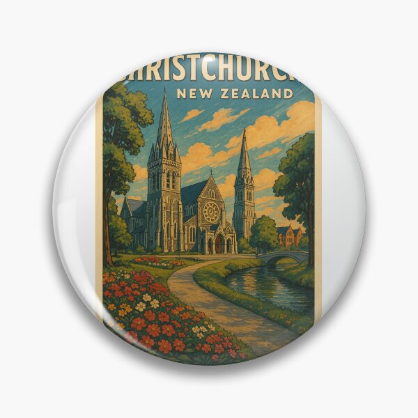 Item preview,  Christchurch Cathedral and Avon River in New Zealand designed and sold by Aryabek.