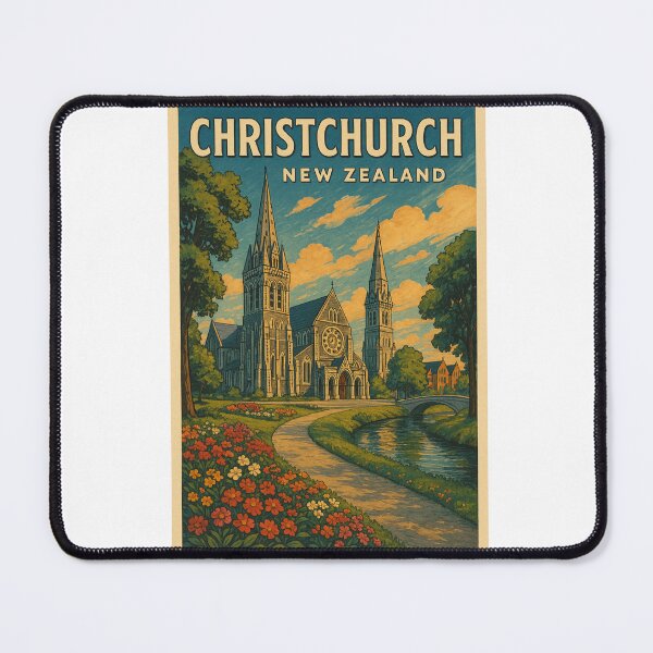 Item preview, Christchurch Cathedral and Avon River in New Zealand designed and sold by Aryabek.