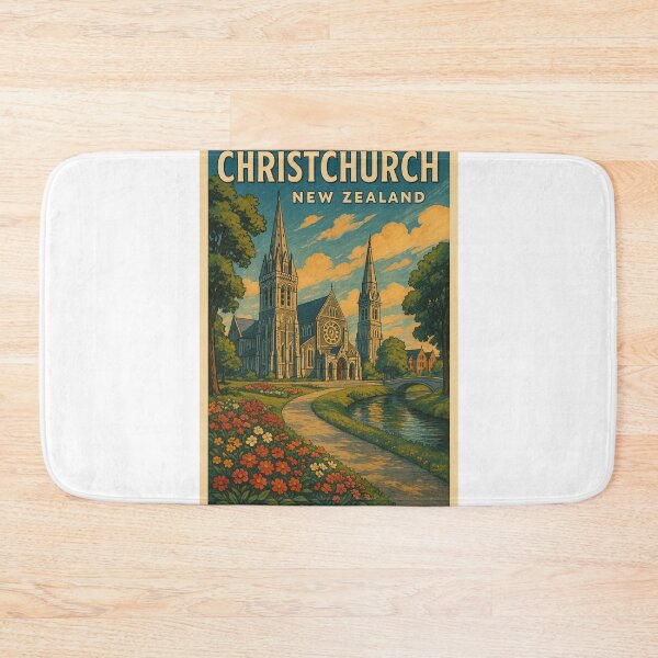 Item preview,  Christchurch Cathedral and Avon River in New Zealand designed and sold by Aryabek.