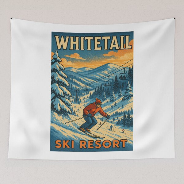 Item preview,  Chairlifts and Snow Trails at Whitetail Ski Resort designed and sold by Aryabek.