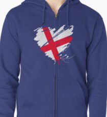 England Europe football London heart Zipped Hoodie