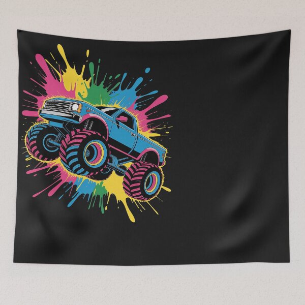 Item preview, Colorful Monster Trucks Graffiti Illustration designed and sold by Eskomeranola.