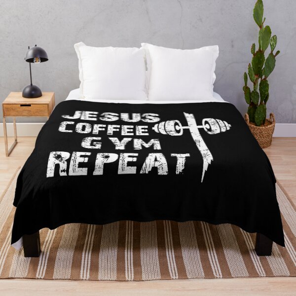 Item preview, Jesus Coffee Gym Christian Workout Weightlifting Fitness designed and sold by SharronDawn.