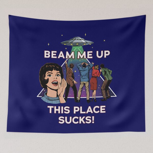 Item preview, Beam Me Up This Place Sucks Stranger Things Vintage T-shirt Robin Colour Version designed and sold by JohnSit.