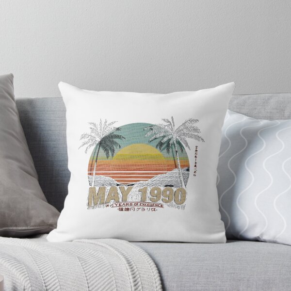 Item preview, Vintage retro sunset with palm trees and textured 90s style. Perfect for anyone born in May 1990. Great design for shirts, stickers and aesthetic gifts. Tap to shop on Redbubble designed and sold by No Heaven.