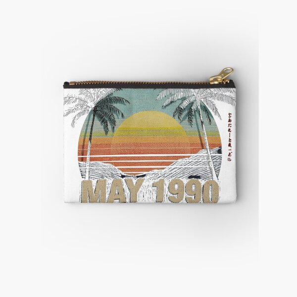 Item preview, Vintage retro sunset with palm trees and textured 90s style. Perfect for anyone born in May 1990. Great design for shirts, stickers and aesthetic gifts. Tap to shop on Redbubble designed and sold by No Heaven.