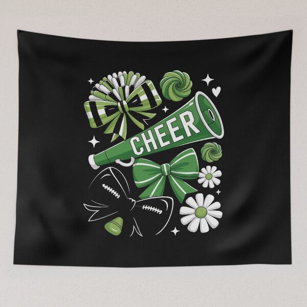 Item preview, Green Cheer Football Game Day Coquette Bow designed and sold by DianaStantzo.