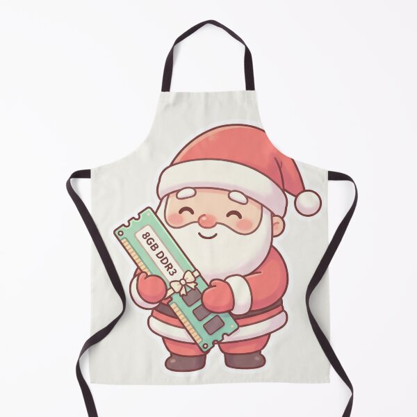 Item preview, Kawaii Santa Holding 8GB DDR3 RAM – Cute Tech Christmas Sticker designed and sold by MuseAI.