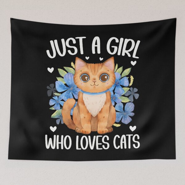 Item preview, Just A Girl Who Loves Cats Women Pet Lover Cute Cat Girls designed and sold by TaraLiliana.