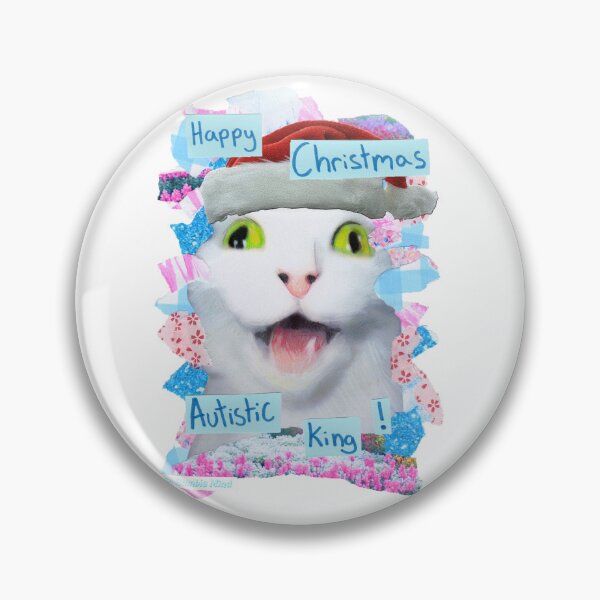 Item preview, Happy christmas autistic king! | Silly cat meme collage style christmas card designed and sold by OnBambisMind.