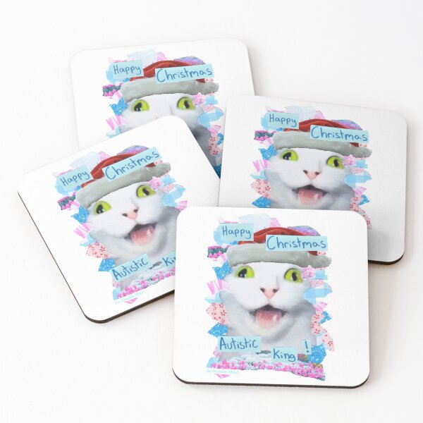 Item preview, Happy christmas autistic king! | Silly cat meme collage style christmas card designed and sold by OnBambisMind.