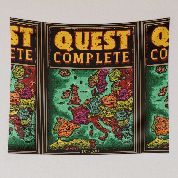 Item preview, Vintage RPG Europe map quest complete pixel poster designed and sold by Piotrek0001.
