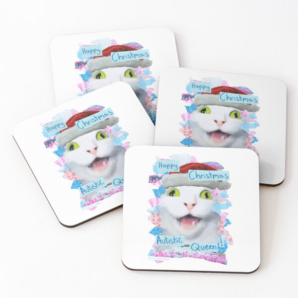 Item preview, Happy christmas autistic Queen! | Silly cat meme collage style christmas card designed and sold by OnBambisMind.