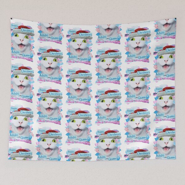 Item preview, Happy christmas autistic Queen! | Silly cat meme collage style christmas card designed and sold by OnBambisMind.